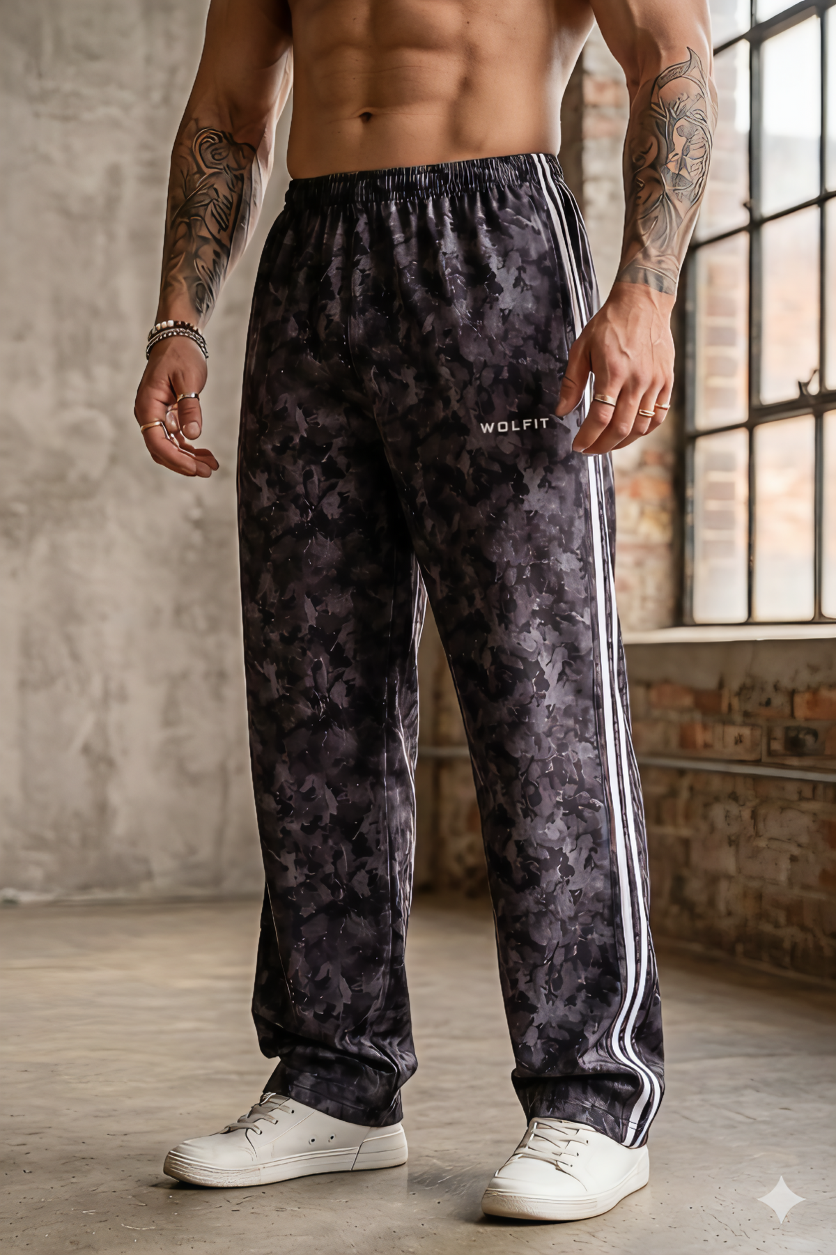 Retro 2.0 Bootcut Trackpant- Black Camo