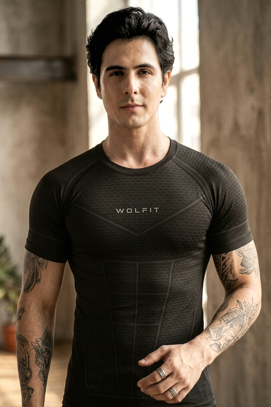 505 Active Compression Half Sleeves T shirt - Black