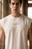 Wolfit No Mercy Cut Off Tshirt- White