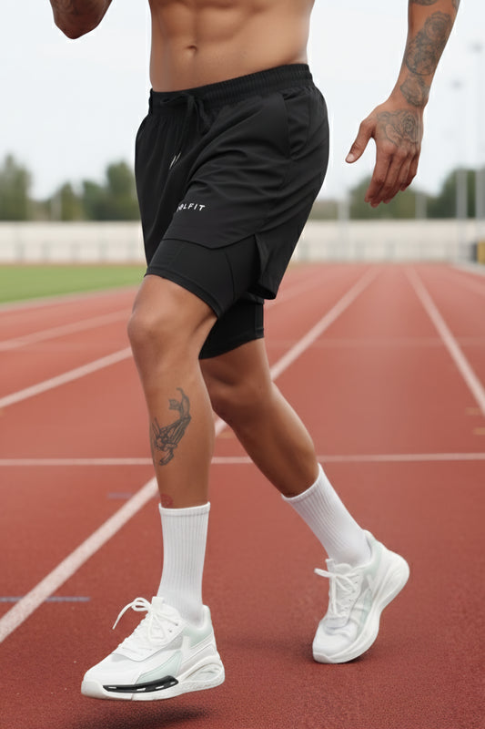 Limitless 2 in 1 6" shorts - Black
