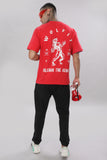 106 Wolf Man Oversize Tshirt - Red