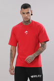 106 Wolf Man Oversize Tshirt - Red