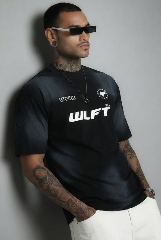 116 SPRAY WASH OVERSIZE TEE-BLACK