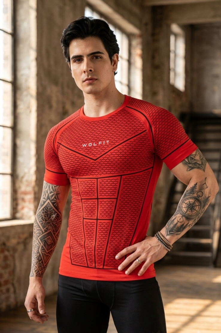 505 Active Compression Half Sleeves T shirt - Red