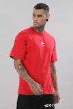 106 Wolf Man Oversize Tshirt - Red