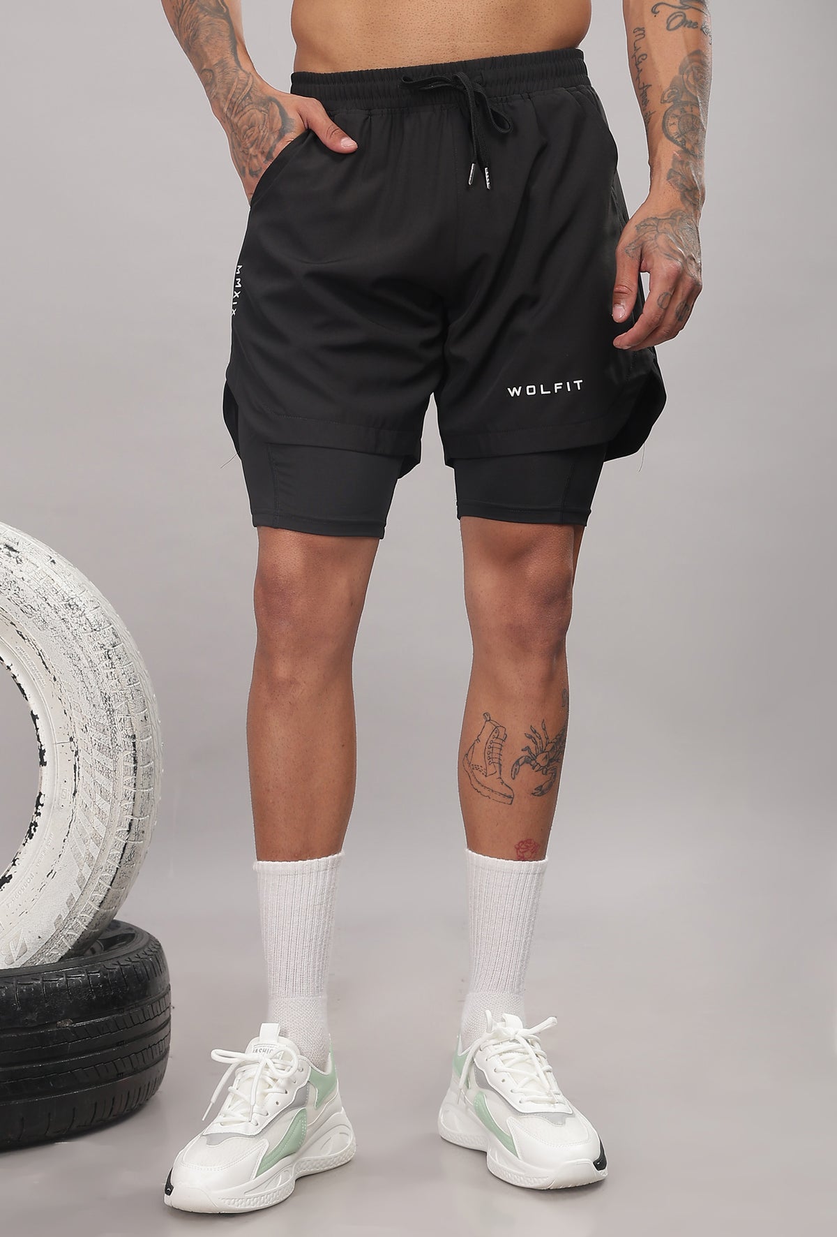 Limitless 2 in 1 6" shorts - Black