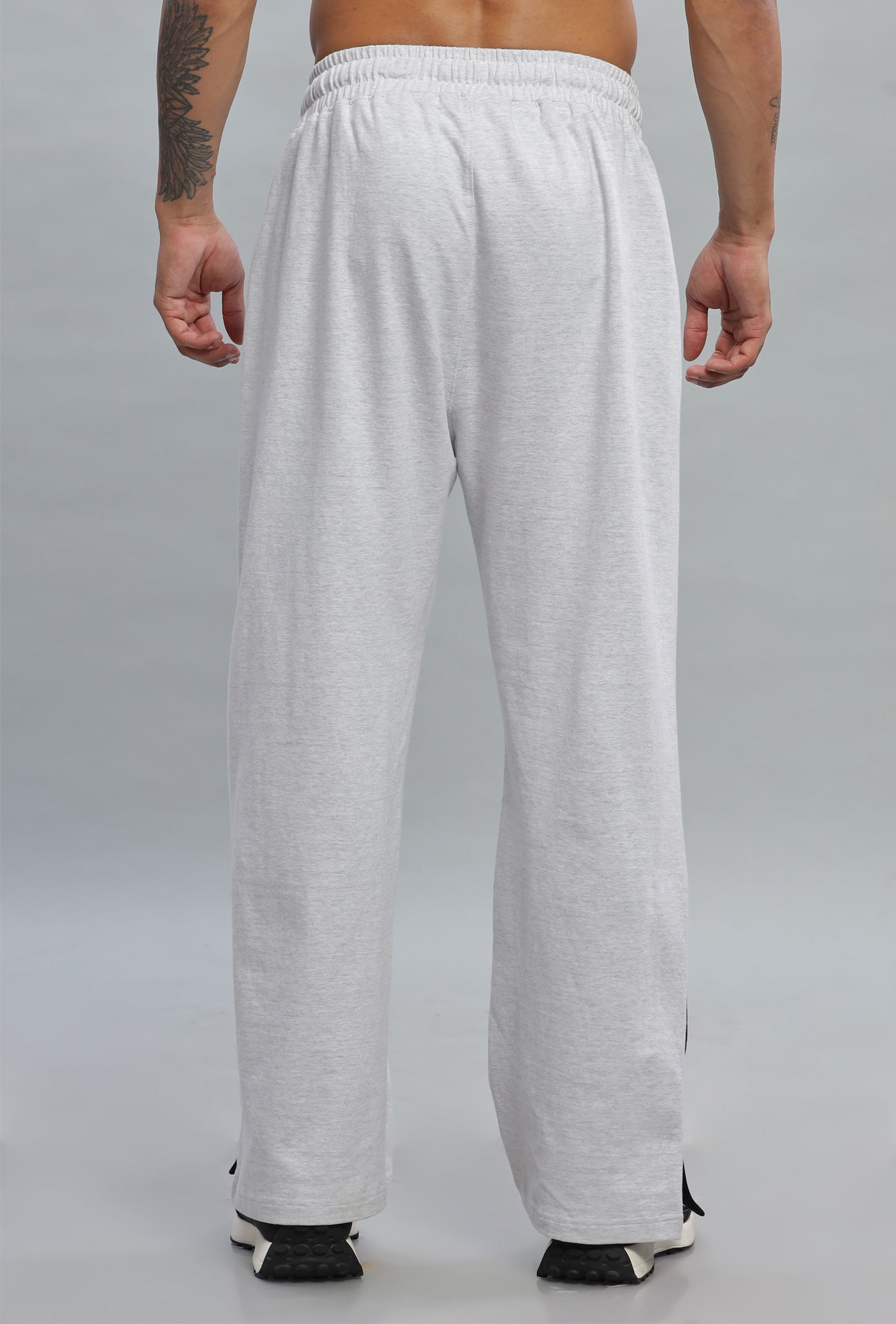 Snap Button Oversize Jogger - Grey Melange