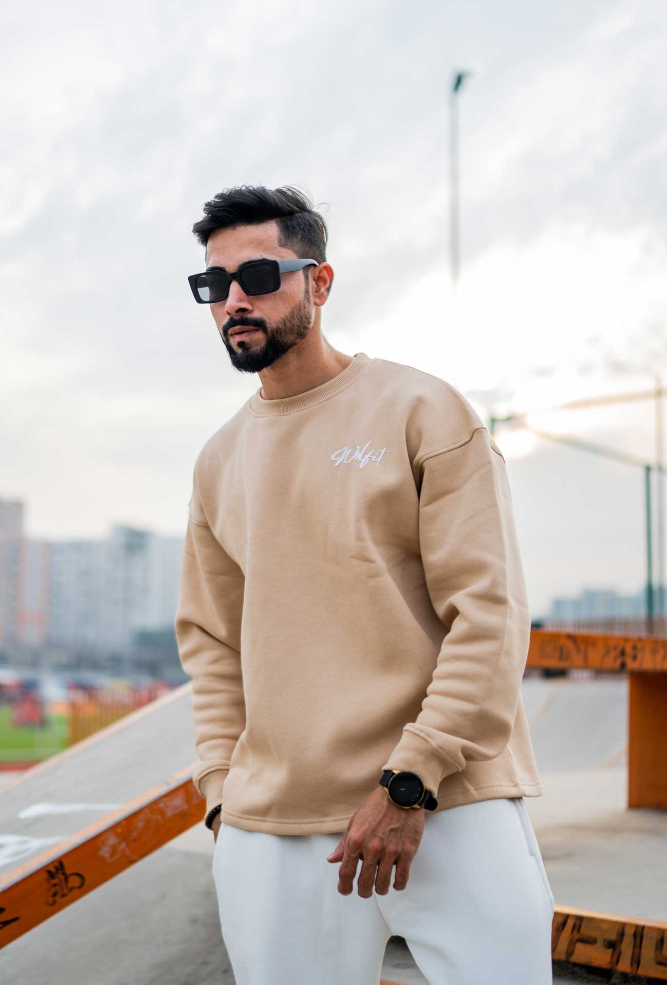 801 Essential Oversize Sweatshirts - Beige