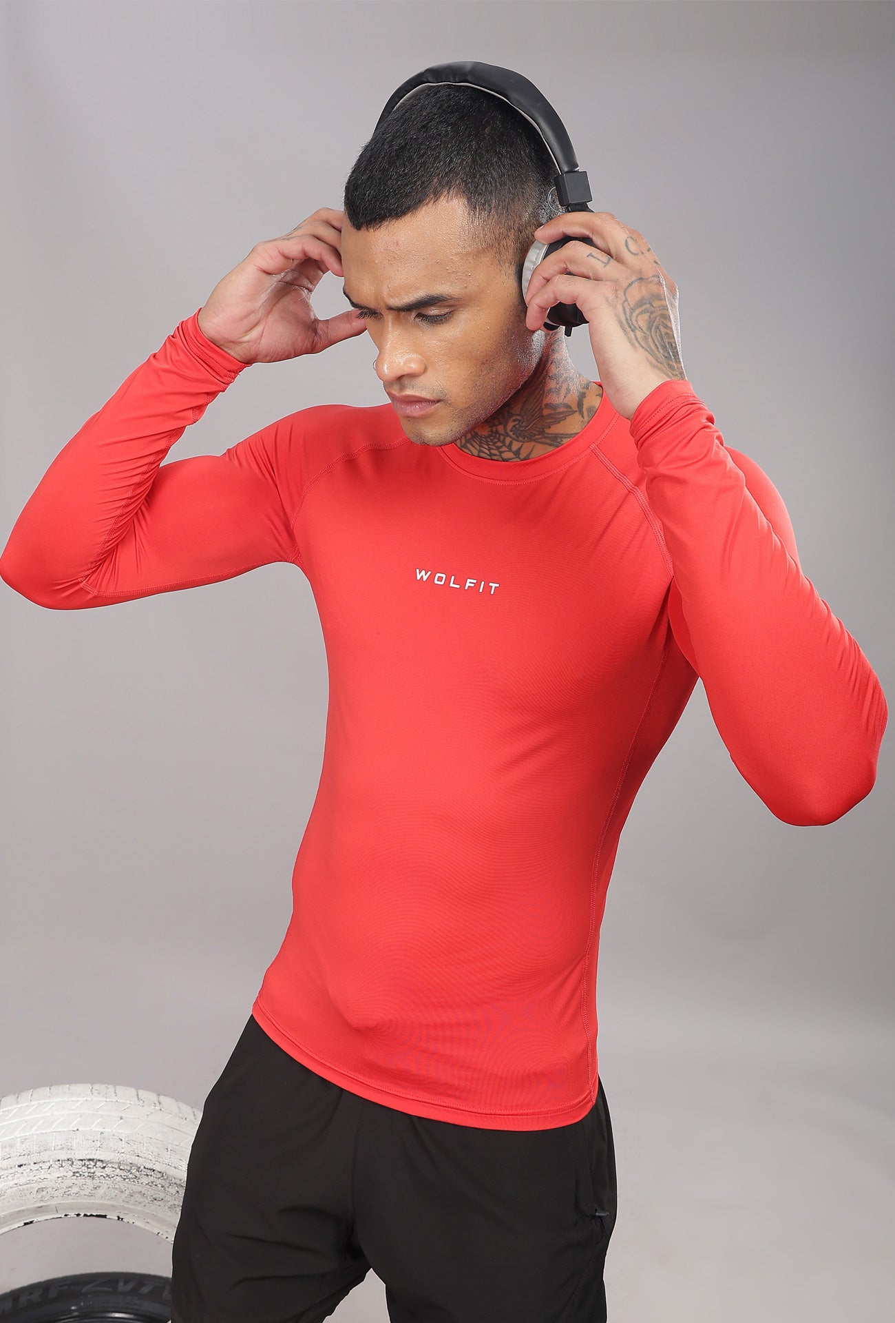 504 Evolve compression tshirt Full sleeve - Red