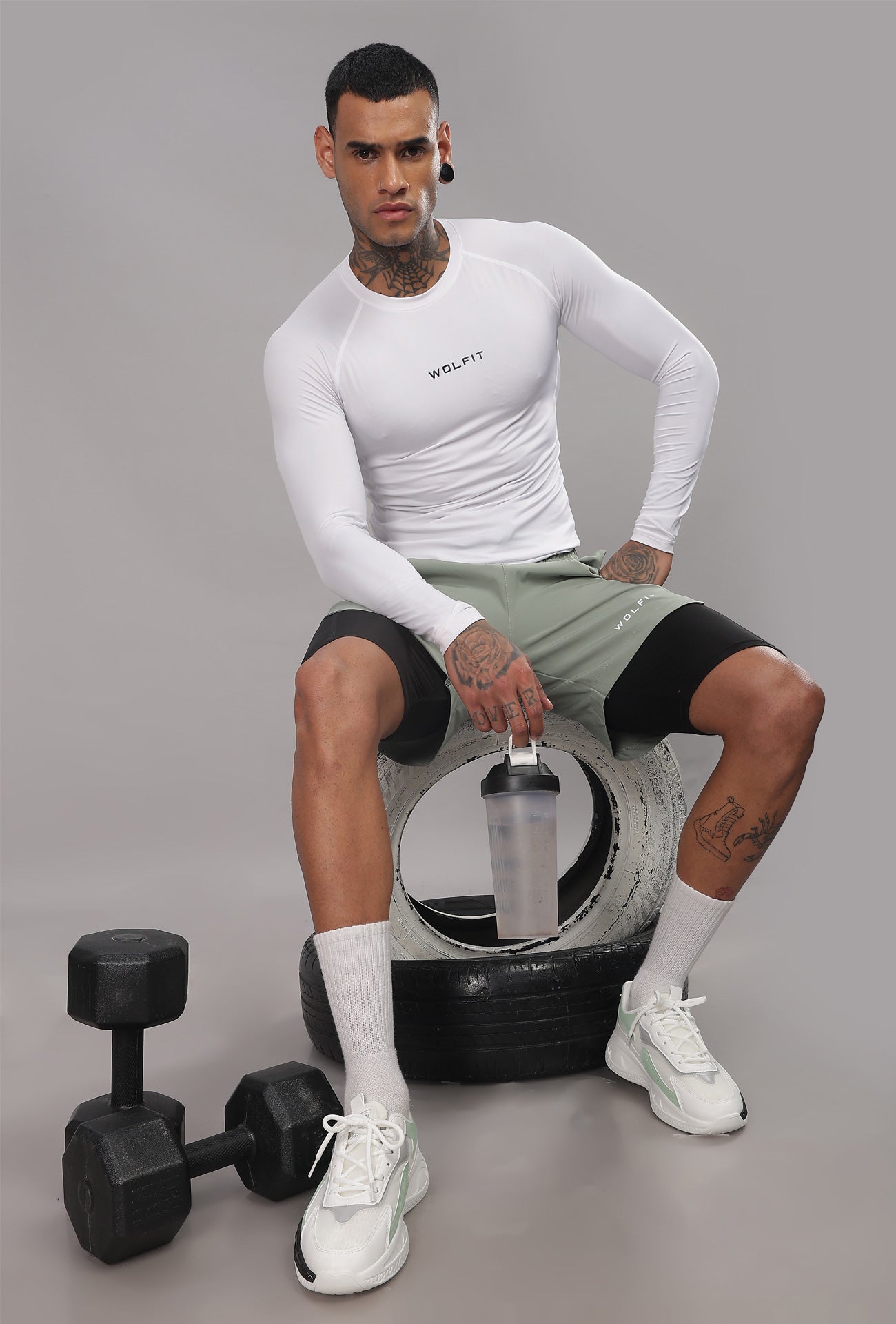 504 Evolve compression tshirt Full sleeve - White