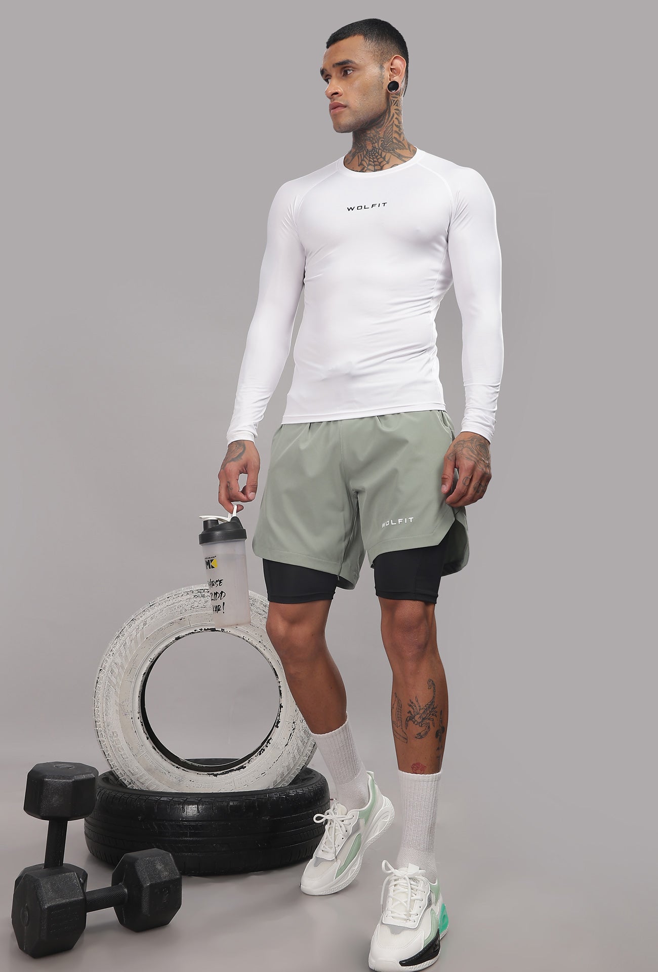 504 Evolve compression tshirt Full sleeve - White