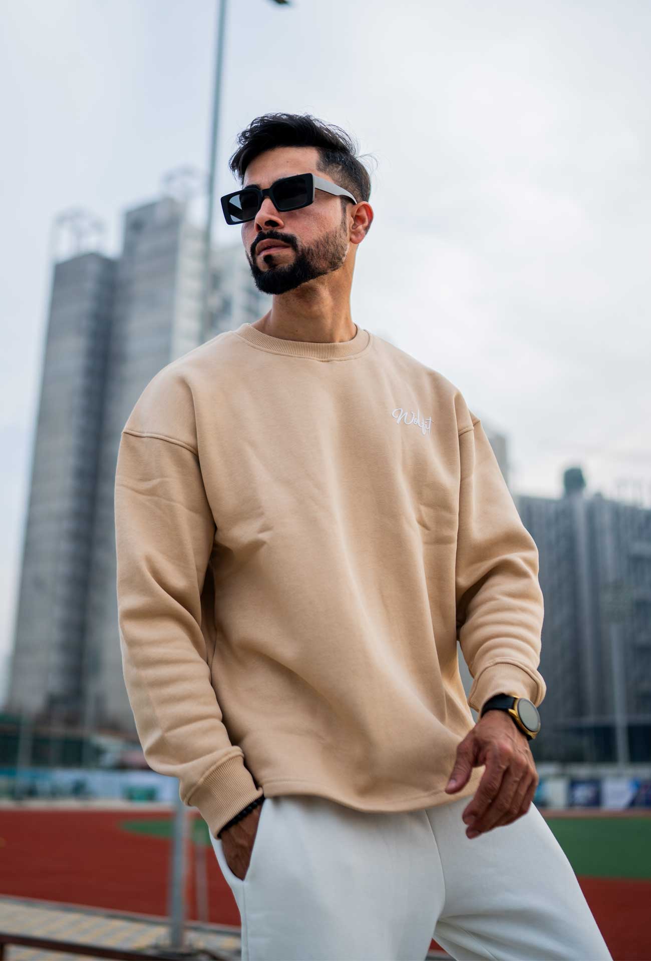 801 Essential Oversize Sweatshirts - Beige