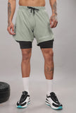 Core 2 in 1 7" shorts - Sage Green