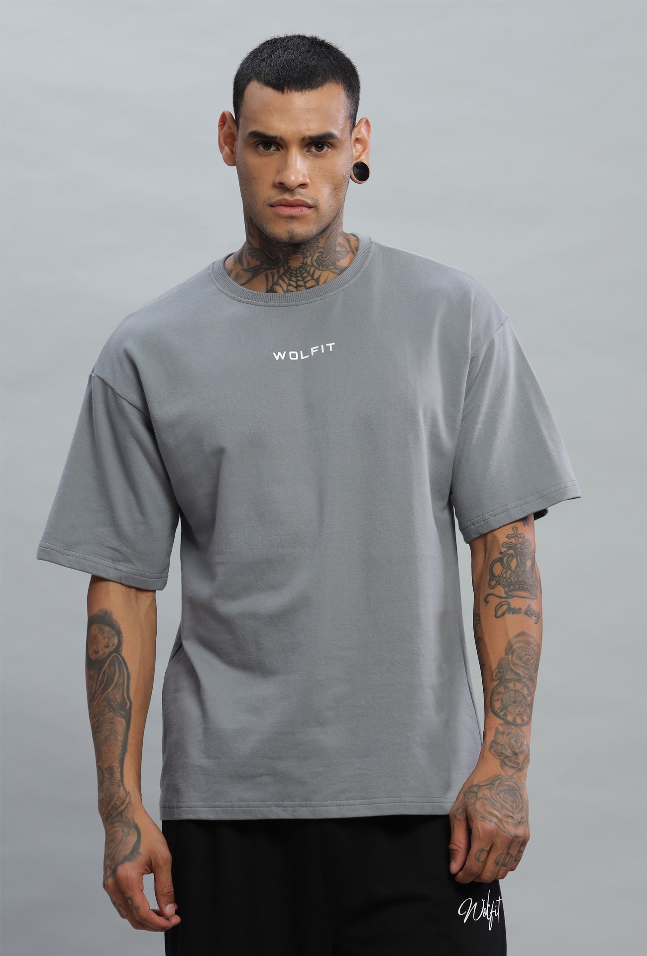 108 Dark Wolf Oversize Tshirt - Grey