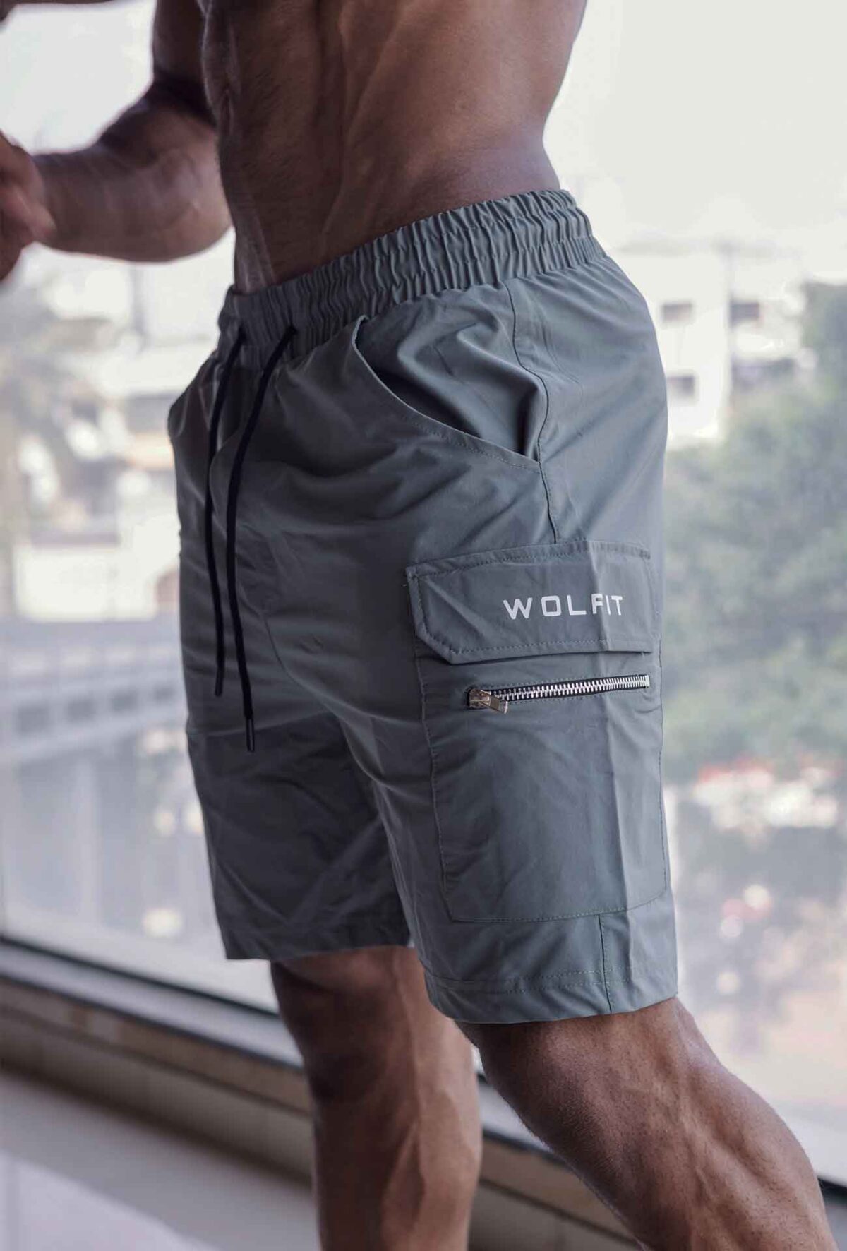 shorts-wolfit-elite-green-cargo